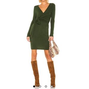 NWT LPA Sean Wrap Dress in Green